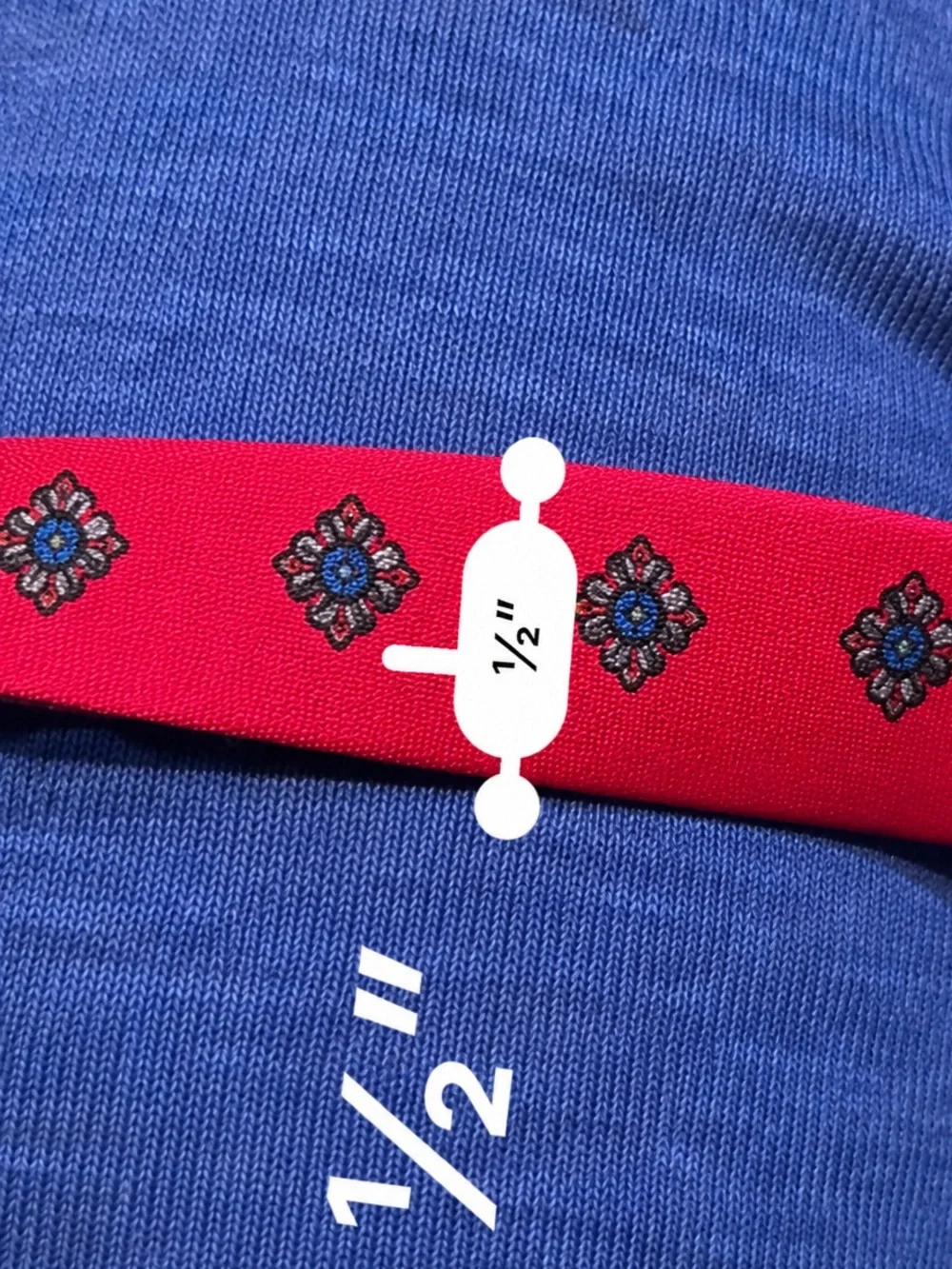 Vintage Symphony Scarf 100% Silk Red Geometric Bow Tie Ascot Made in USA